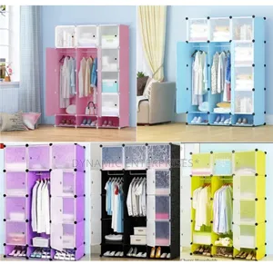 Portable 3- Column Plastic Wardrobes