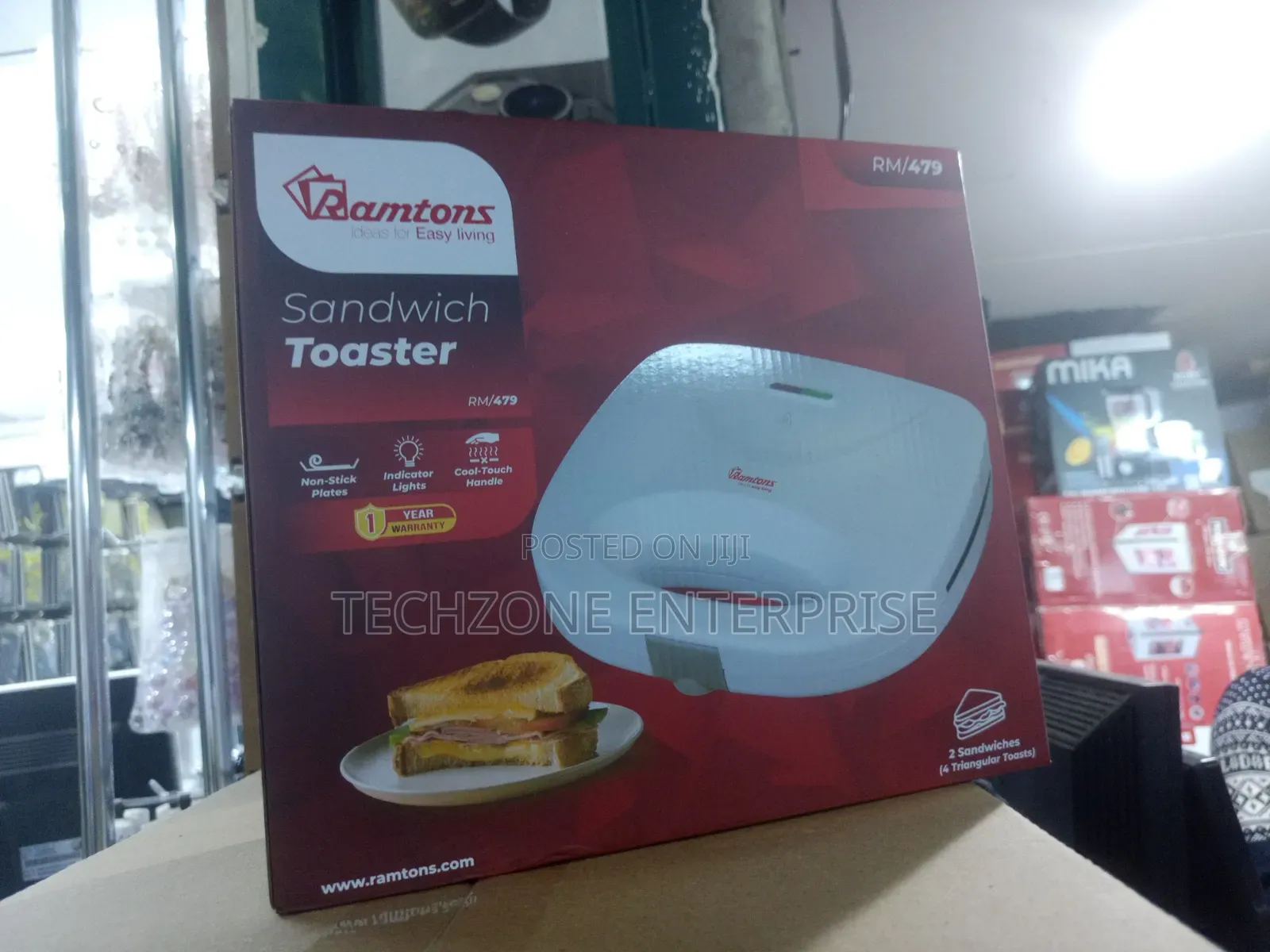 Ramtons RM/479 Sandwich Maker Toaster, White 