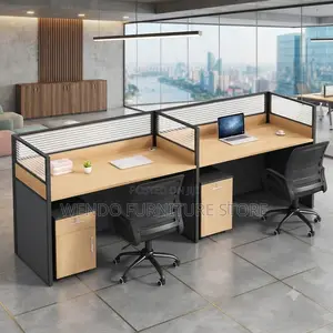 Office Workstation; Two Users Modern Office Workplace Workstation