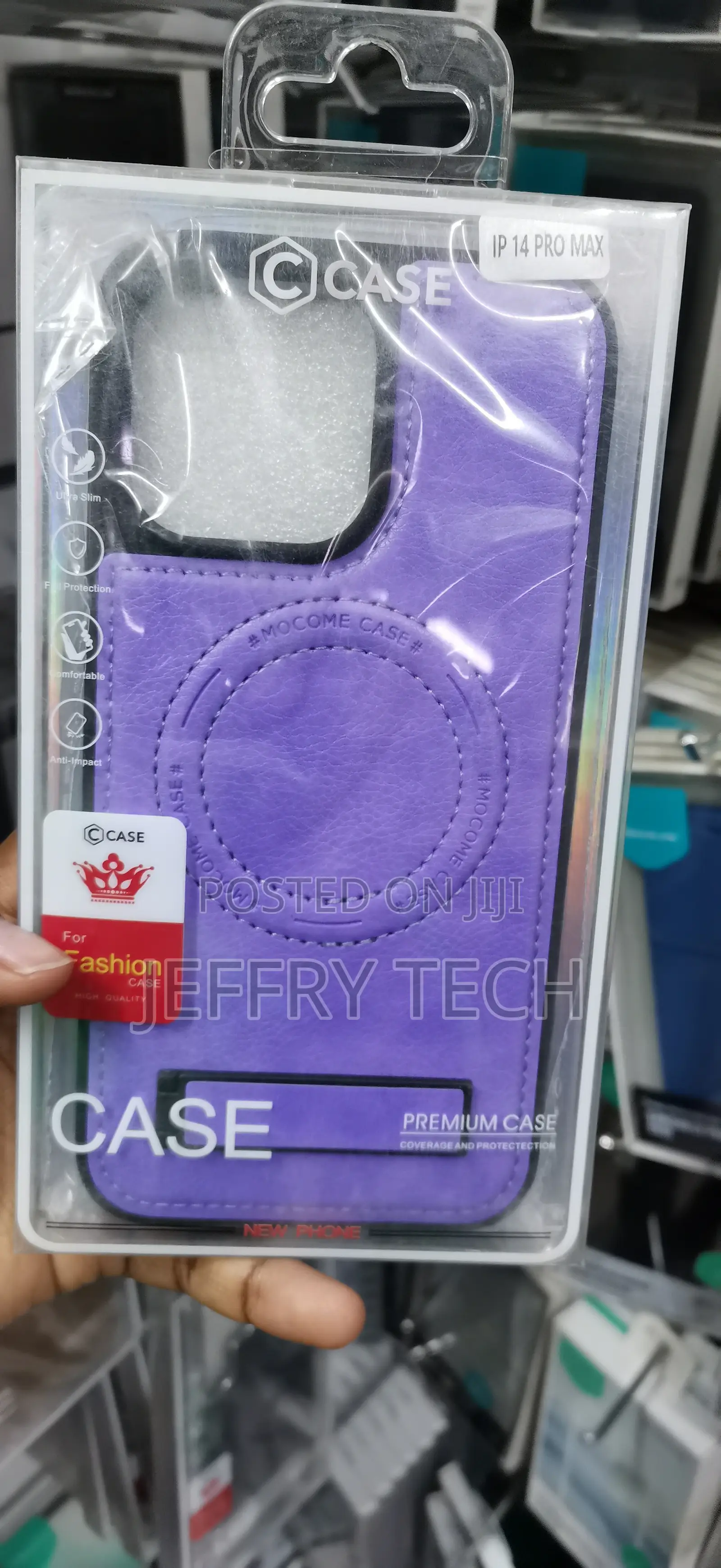 iPhone 14 Pro Max Mocome Premium PU Leather MagSafe Case