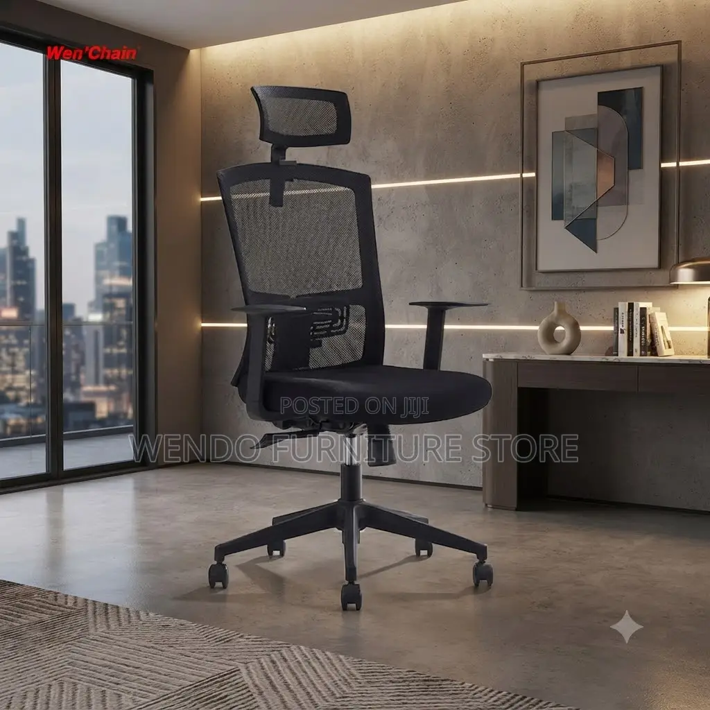 Office Chairs; Ergonomic High Back Over Chair With Fabric Cushion