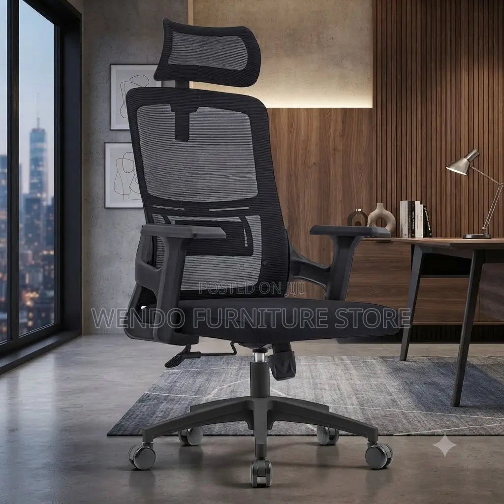Office Chairs; Ergonomic High Back Over Chair With Fabric Cushion