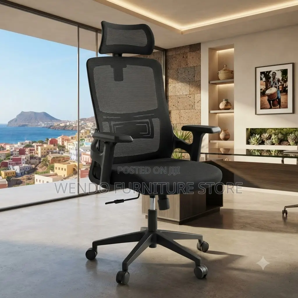 Office Chairs; Ergonomic High Back Over Chair With Fabric Cushion