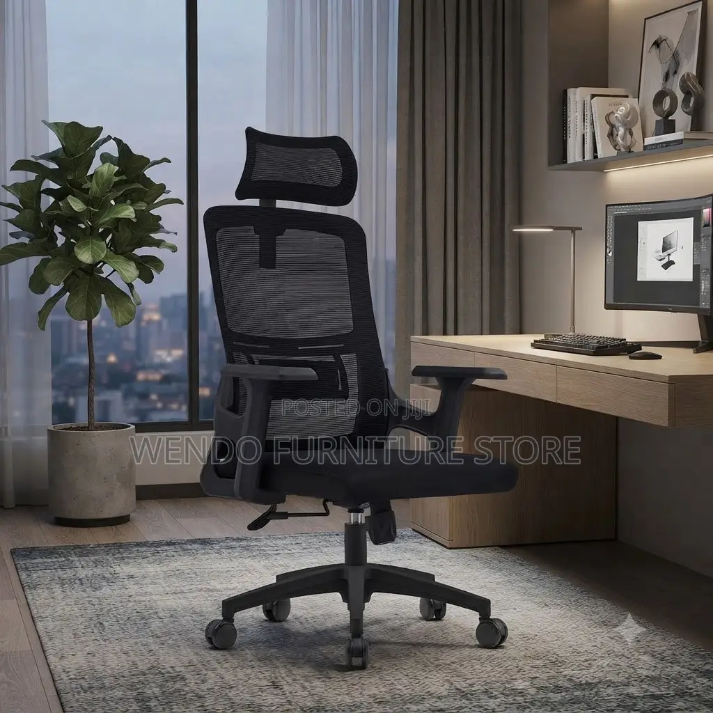 Office Chairs; Ergonomic High Back Over Chair With Fabric Cushion