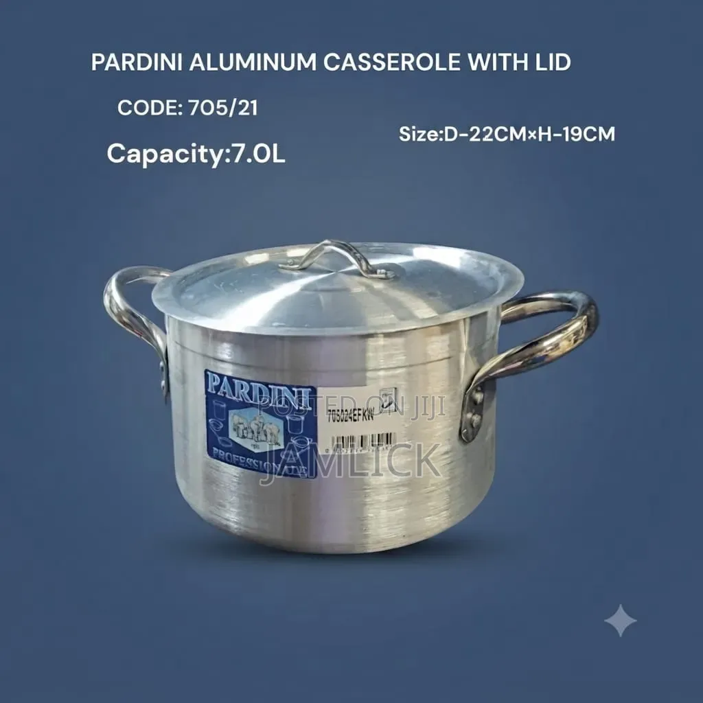 7l Pardini Aluminum Casserole With Lid - Bn