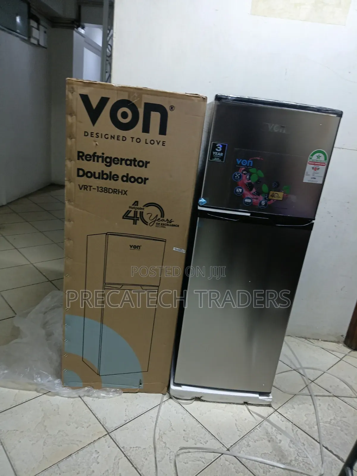 Von 138 Litres Double Door Fridge – Energy Saving