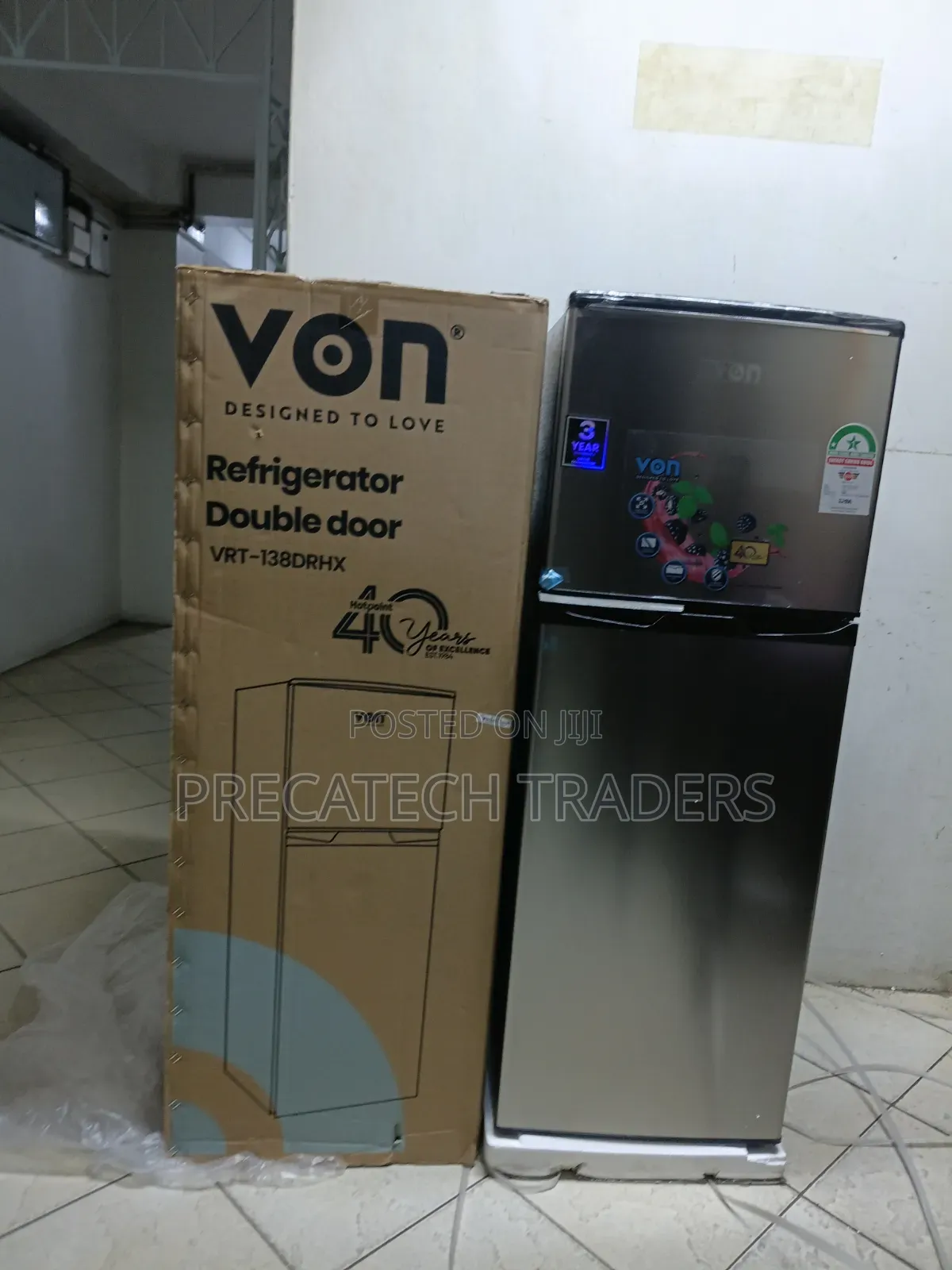 Brand New Von 138L Double Door Refrigerator