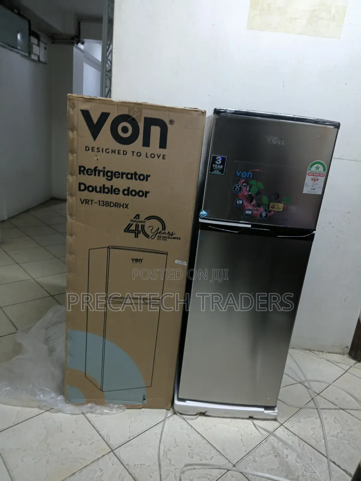 Brand New Von 138L Double Door Refrigerator