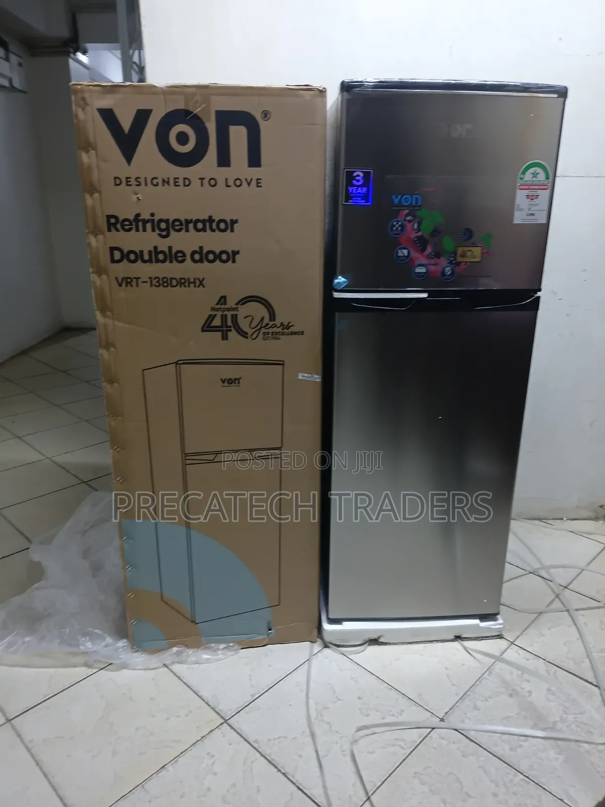 Von Double Door Fridge 138 Litres – Stylish Efficient