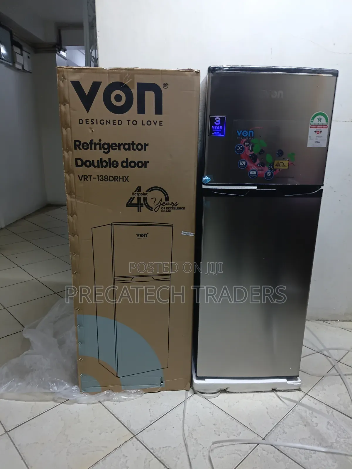 Von Double Door Fridge 138 Litres – Stylish Efficient