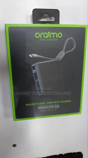 Oraimo Pocket Sized,30w Fast Charge 20000mah Power Bank