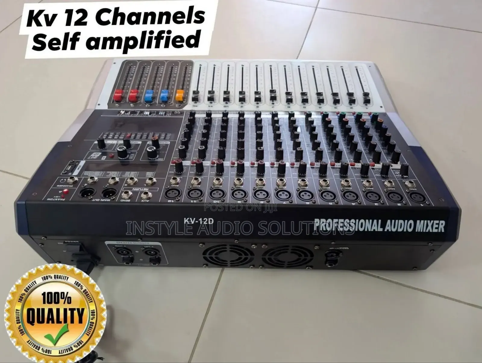 Pro 12 Channels Powered Mixer USB and Bluetooth Enabled 2 Color Fans