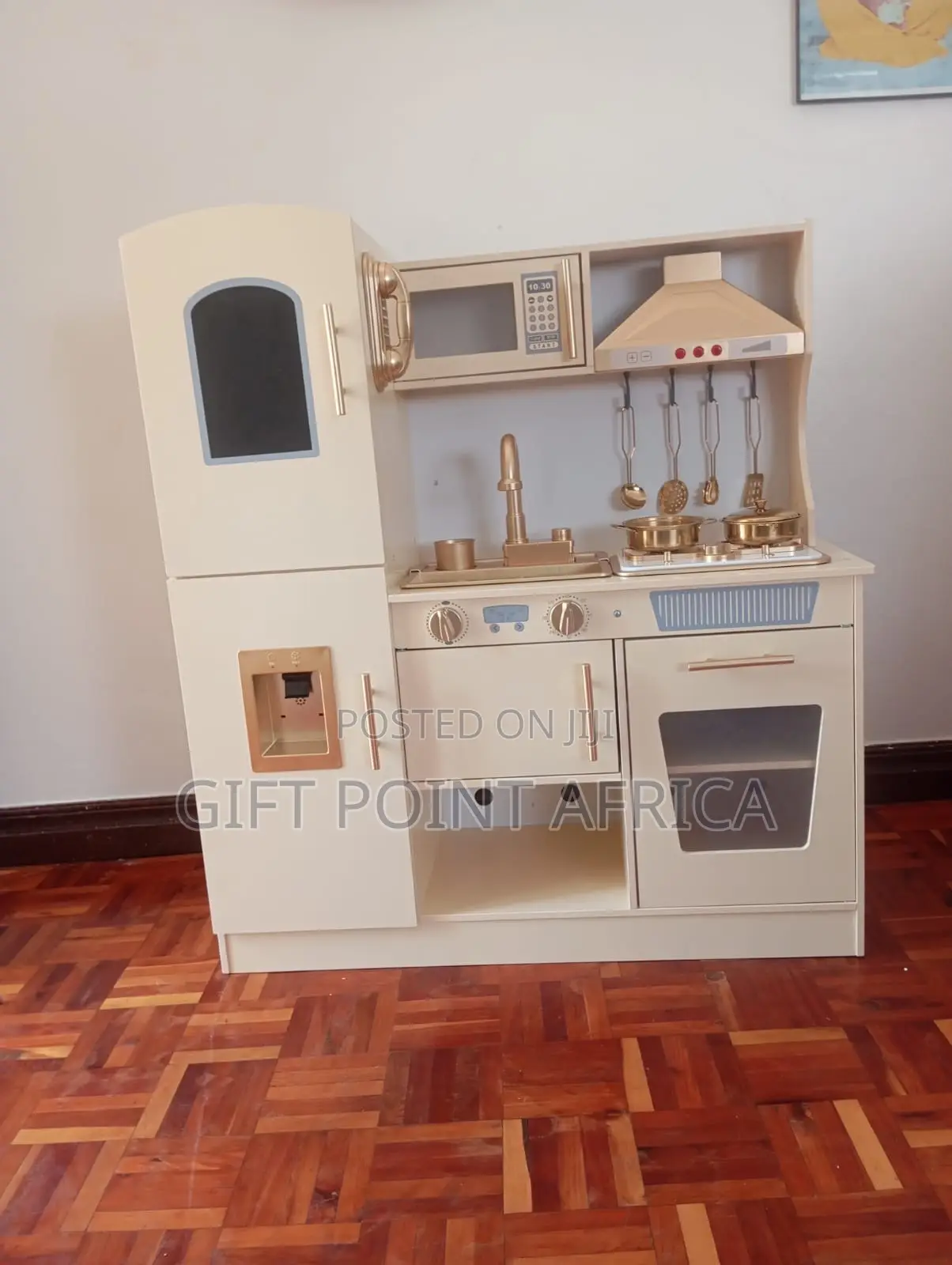 Kitchen Wooden Toy for Kids With Microwave Play Sink Playset
