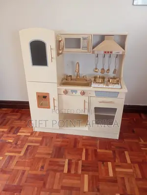 Kitchen Wooden Toy for Kids With Microwave Play Sink Playset