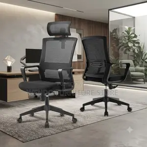 Office Chairs; High Back Ergonomic Office Fabric Chair With Headrest