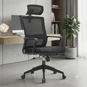 Office Chairs; High Back Ergonomic Office Fabric Chair With Headrest