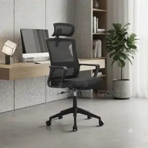 Office Chairs; High Back Ergonomic Office Fabric Chair With Headrest