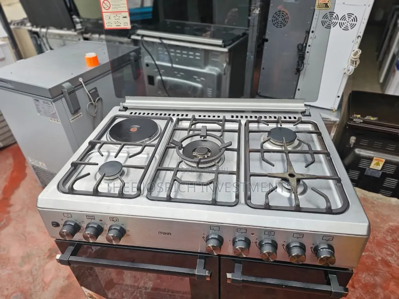 90*60 Mika Cooker 4+1 With Wok Burner Standing Cooker W