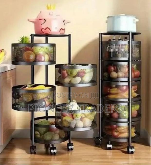Round Fruit Rack With Wheels