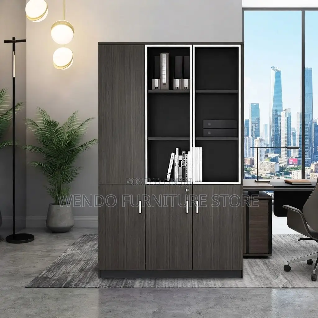 Office Cabinet; Diplomatic Office Cabinet With Three Mahogany Doors