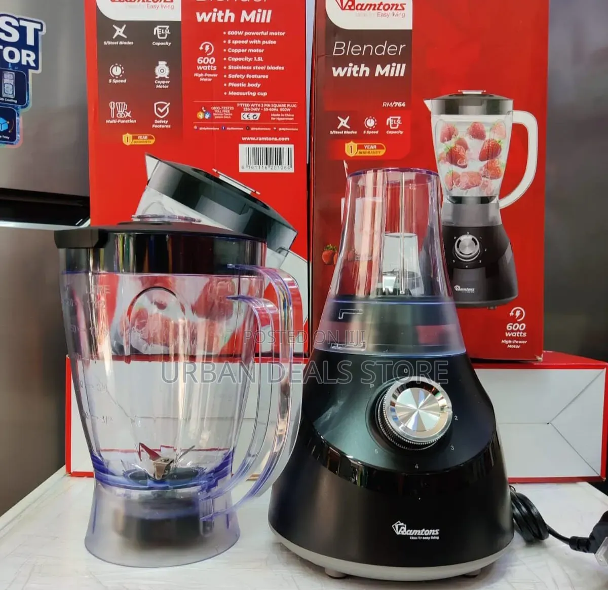 Ramtons Blender + Mill 600W 2-Speed – RM/764