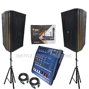 4 Channels Full Sound System - (2)Speakers Plus Stand Microphone