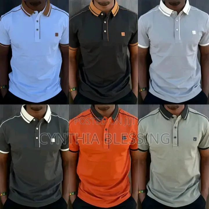 Fashion Button Tshirts Collar Neck