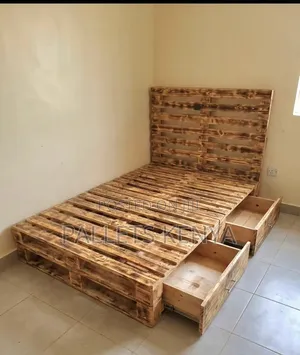 4×6 Pallet Bed With Drawers-Wooden Bed Frame.2c517