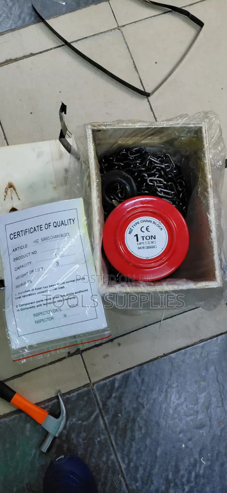 Chain Block 1 Ton, Lift 3 M