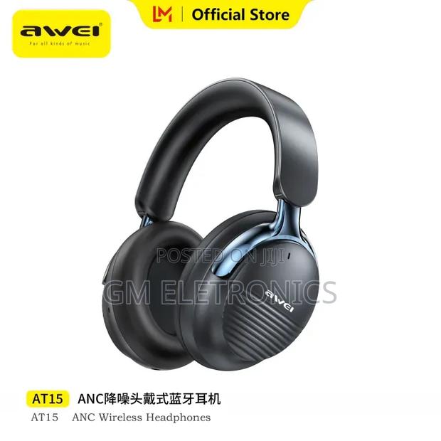 Awei AT15 ANC Bluetooth 6.0 Headphone Active Noise Cancellation 50 HRS