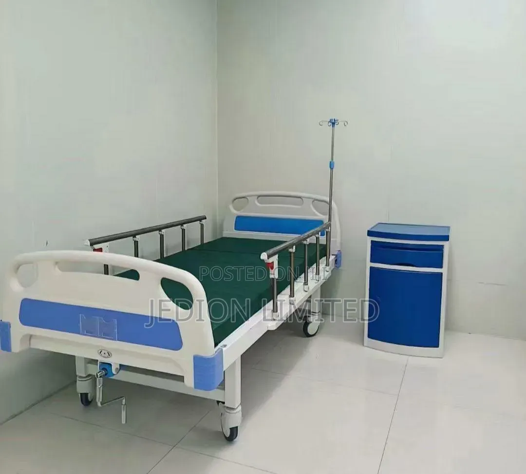 Single Crank Hospital Bed With Mattress Complete