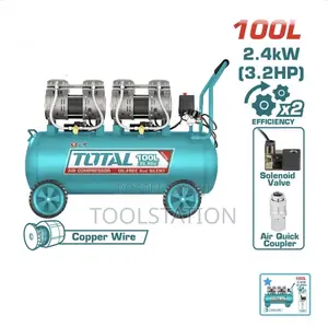 Air Compressor 2×1200W (3.2HP) Tank:100L(26.4Gal) Oil Free TCS