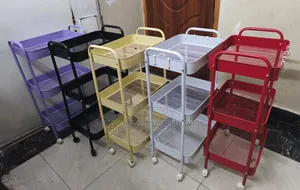 Metallic 3 Layer Trolley Rack Mesh