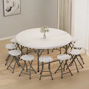 Foldable Table; 1.5M Round Plastic Outdoor Table
