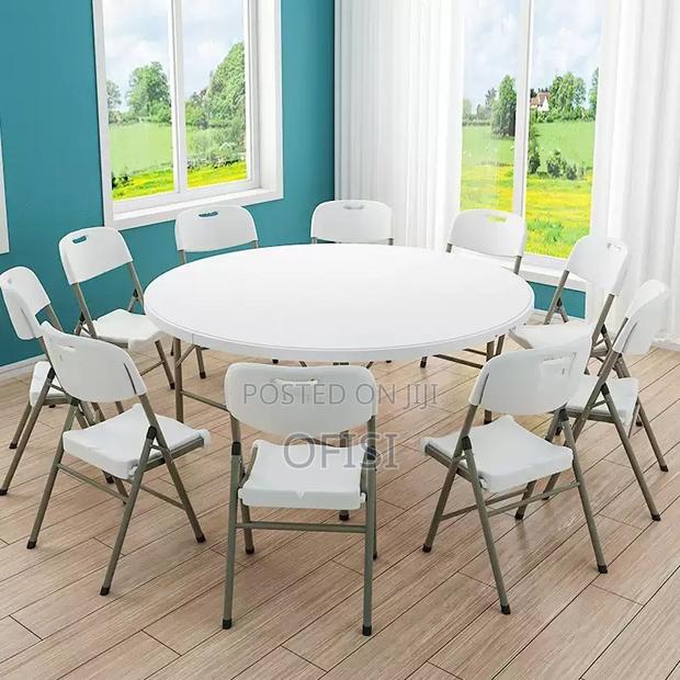 Foldable Table; 1.5M Round Plastic Outdoor Table - thumbnail 6