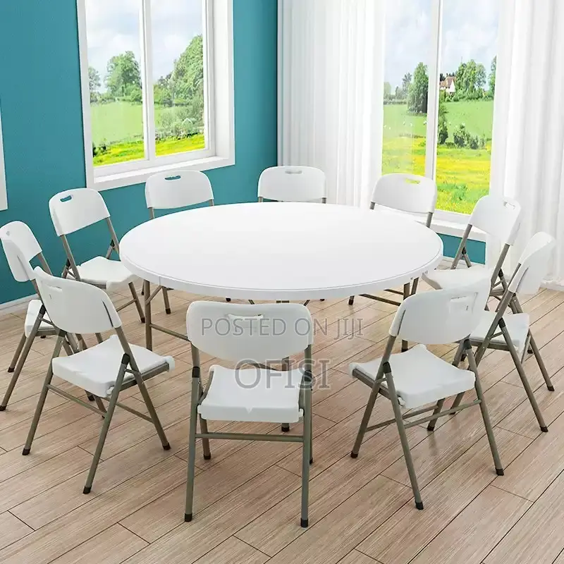 Foldable Table; 1.5M Round Plastic Outdoor Table