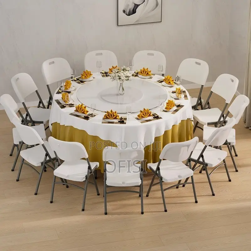 Foldable Table; 1.5M Round Plastic Outdoor Table