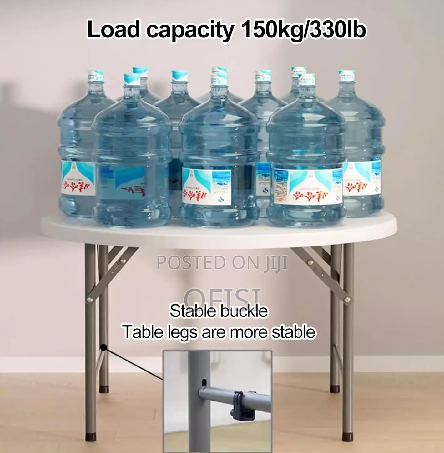 Foldable Table; 1.5M Round Plastic Outdoor Table