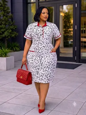 Poker Dots Straight Dress With Color