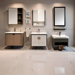 Floating Wall Mounted Bathroom Vanity Cabinet With Mirror Shelf