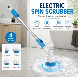 Rechargeable Electric Spin Scrubber With 4 Brush Heads