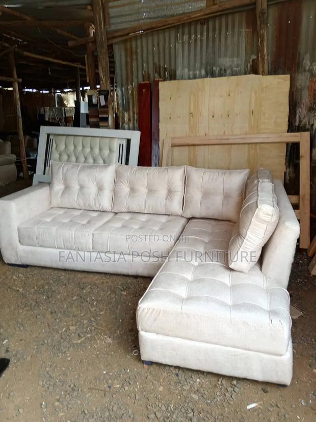 Cream 5-Seater Corner/L-L-Shaped Sofa - thumbnail 2