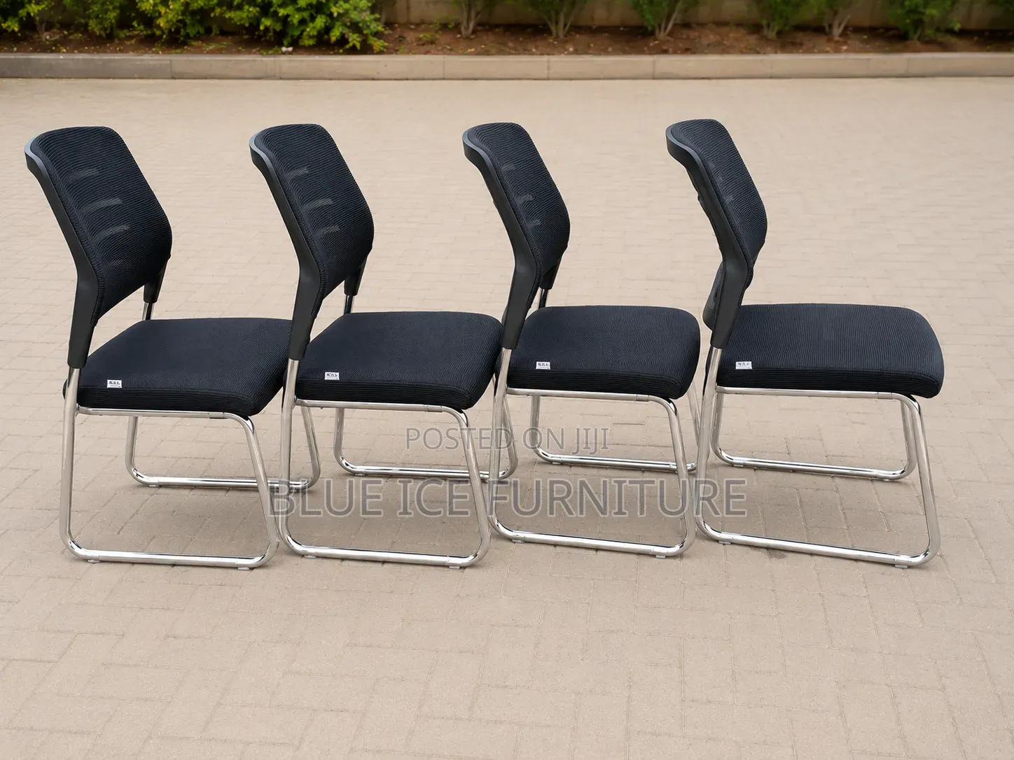 Modern Black Visitors Chair -Armless Chair