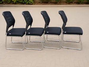 Modern Black Visitors Chair -Armless Chair