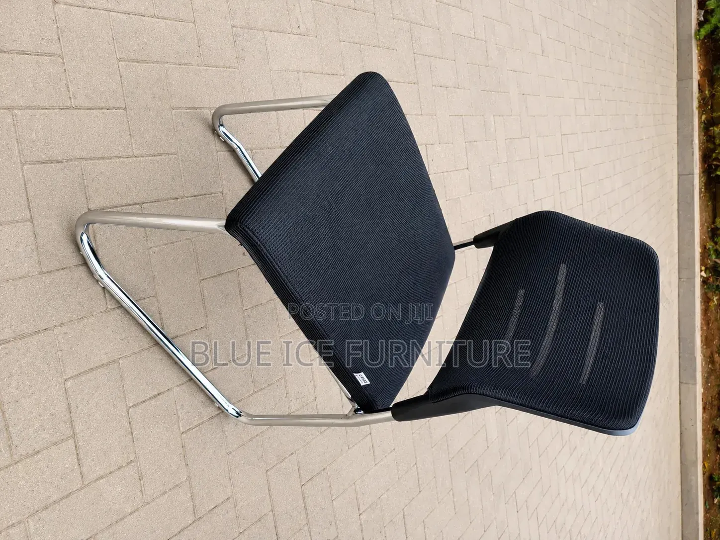 Modern Black Visitors Chair -Armless Chair