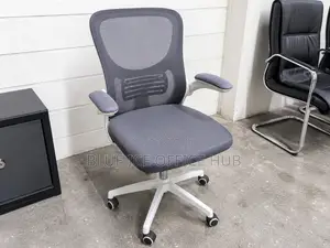Adjustable Swivel Computer Chair-White Grey
