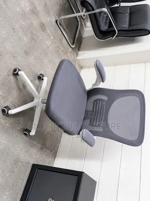 Adjustable Swivel Computer Chair-White Grey