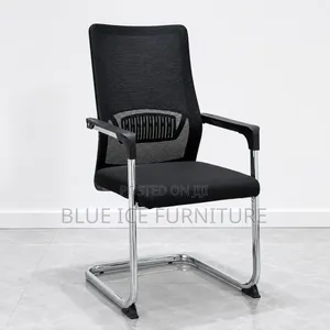 Modern Office Visitors Chairs With Metallic Armrest
