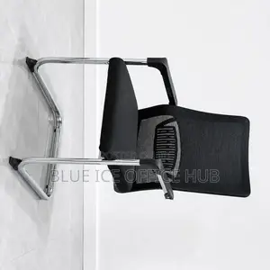 Modern Office Visitors Chairs With Metallic Armrest
