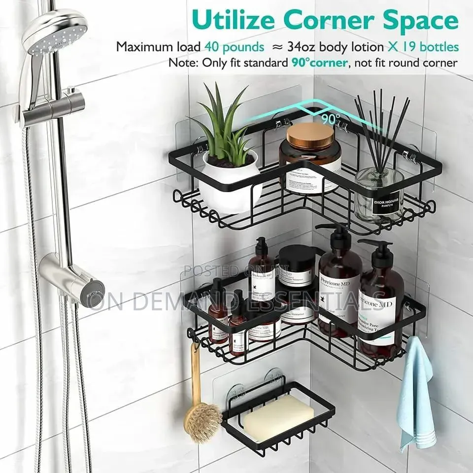 3pcs Set Heavy-Duty Shower Caddy Shelf/Bathroom Organizer